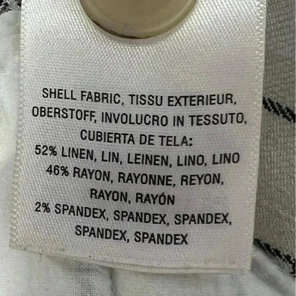 Anthropologie Windowpane Trousers Wide Leg High Rise Belted Ivory‎ Sz M - Picture 9 of 15